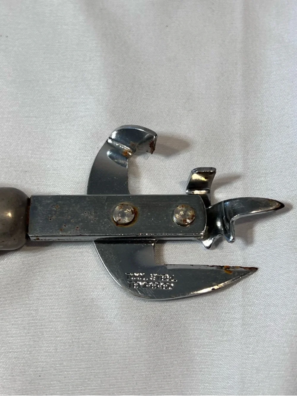 Vintage EKCO USA Wood Handle Can Opener Bottle Opener Church Key Kitchen Tool